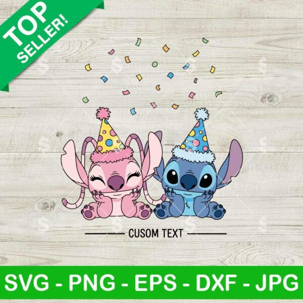 Stitch And Angel Birthday SVG