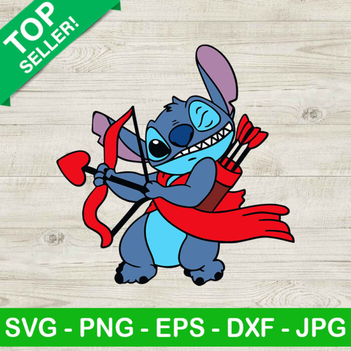 Stitch Cupid Valentine SVG, Stitch Cupid SVG, Happy Valentine SVG