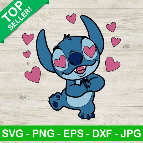 Stitch Happy Valentine Day SVG, Stitch Heart SVG, Disney Valentine SVG