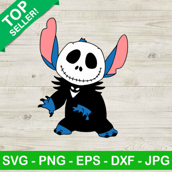 Stitch Jack Skellington SVG, Stitch Halloween SVG, Jack Skellington SVG