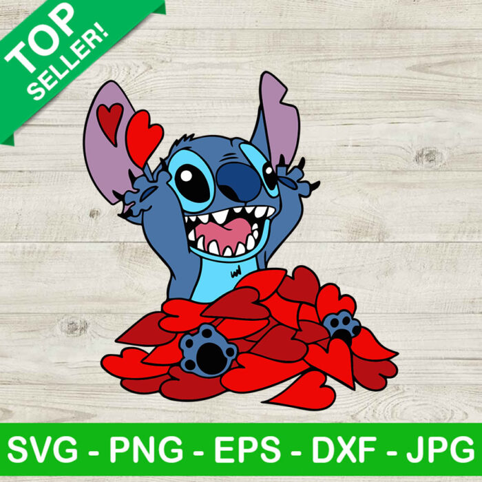 Stitch Valentine SVG, Stitch With Heart SVG, Disney Valentine SVG