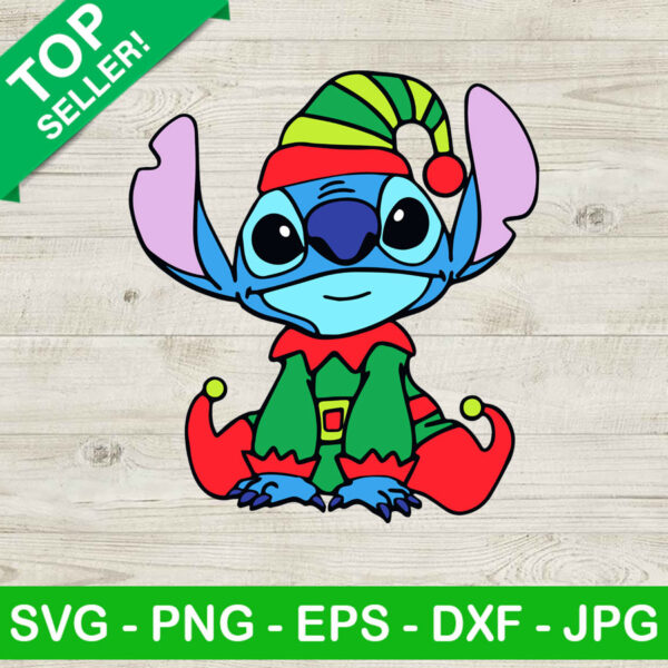 Stitch elf christmas SVG, Christmas elf SVG, Stitch christmas SVG
