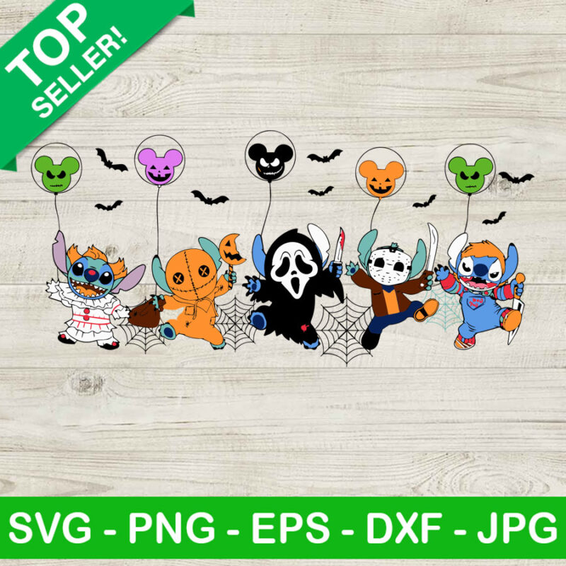Stitch halloween horror character SVG, Stitch horror movie SVG, Stitch custome halloween SVG