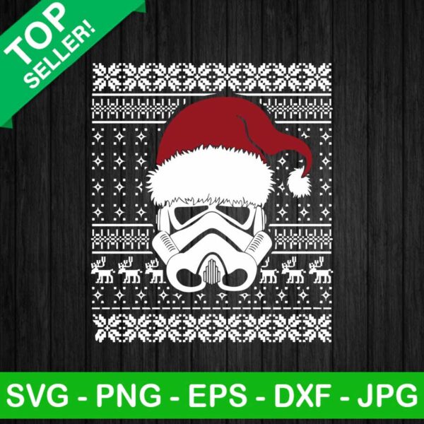 Storm trooper star wars ugly sweater SVG, Star wars christmas SVG, Storm trooper ugly christmas SVG