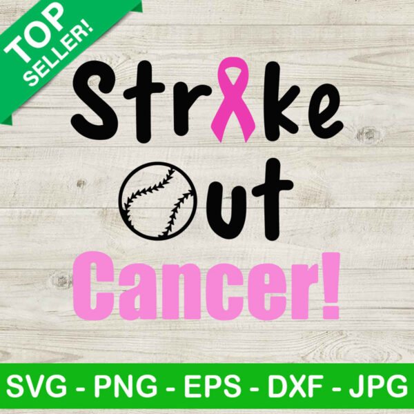 Strike out cancer SVG, Strike out breast cancer SVG, Pink ribbon breast cancer SVG