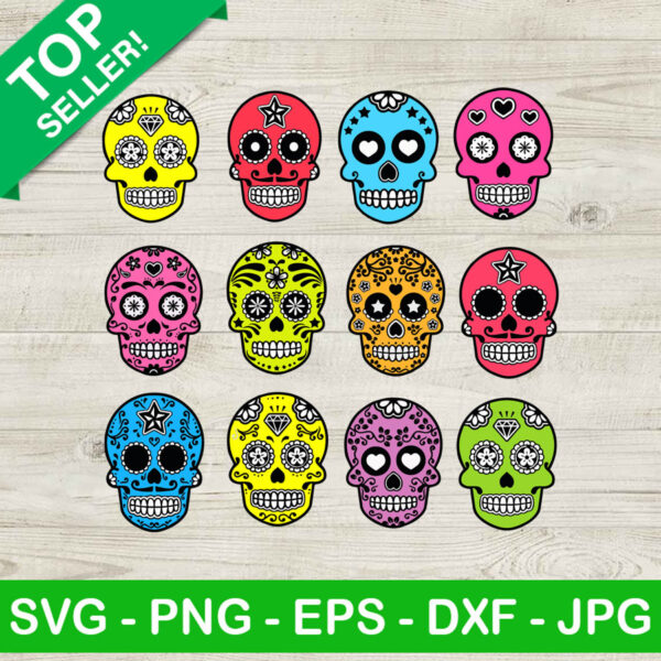 Sugar skull bundle SVG, Mexico skull face SVG, Mexican skull SVG