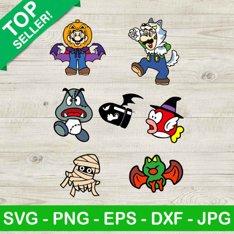 Super mario halloween SVG, Super mario bundle SVG, Halloween game SVG