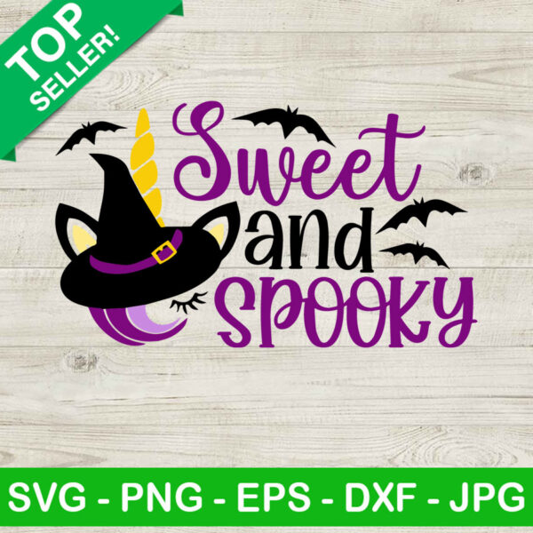 Sweet And Spooky SVG, Unicorn Halloween SVG, Unicorn Witches Face SVG