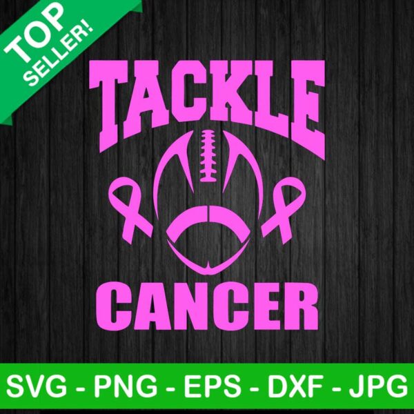 Tackle cancer SVG, Breast cancer SVG, Breast cancer football SVG