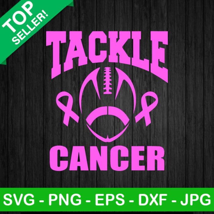 Tackle cancer SVG, Breast cancer SVG, Breast cancer football SVG