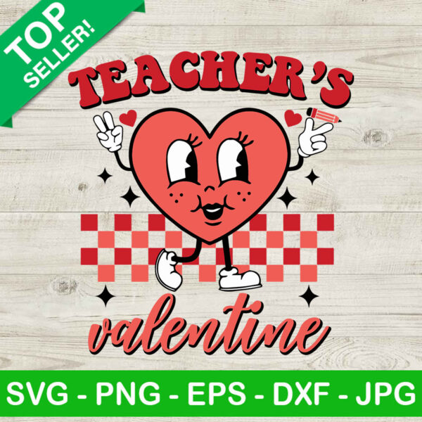 Teacher's valentine Bad bunny SVG, Valentine day SVG, Bad bunny heart SVG