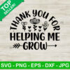 Thanks You For Helping Me Grow SVG, Plant SVG, Cactus SVG