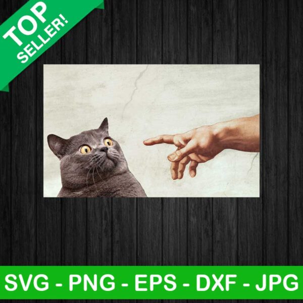 The Creation of Cat PNG, Funny Cat Sublimation transfer PNG, The Creation of Adam Transfer PNG