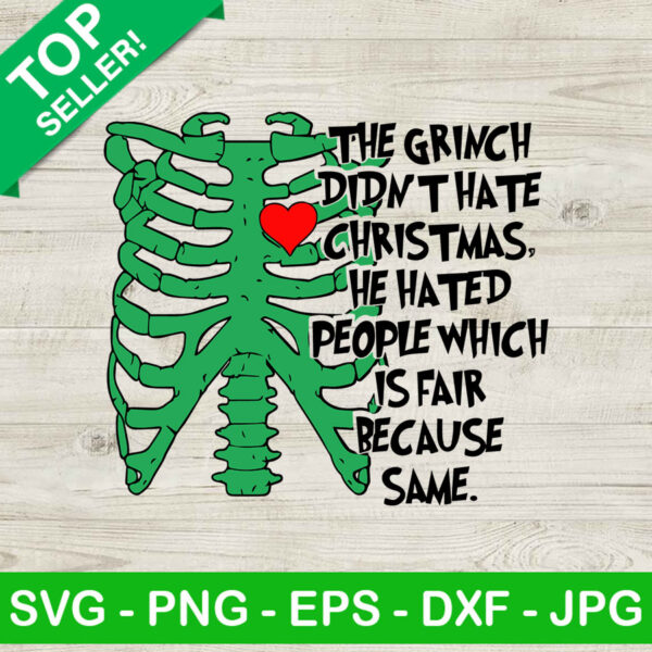 The Grinch Didn't Hate Christmas SVG, Grinch Hate People SVG, Grinch Christmas SVG