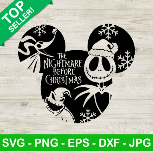 The nightmare before christmas mickey head SVG
