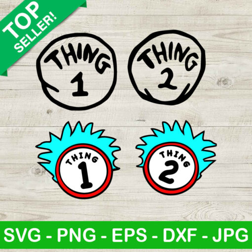 Thing 1 Thing 2 dr seus face SVG, Dr seuss SVG, Face thing 1 and thing 2 head SVG