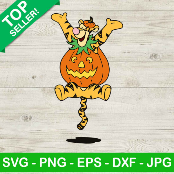 Tiger cartoon pumpkin SVG, Tiger pumkin SVG, Halloween SVG