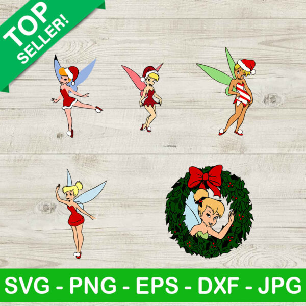 Tinker bell christmas bundle SVG, Tinker bell santa SVG, Fairy christmas SVG
