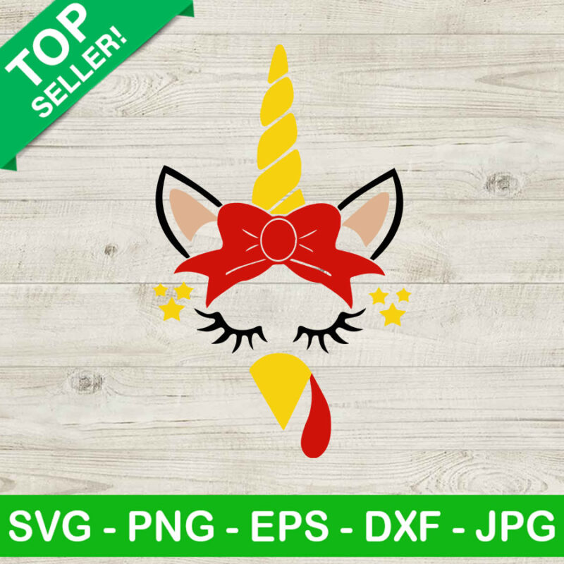 Turkey face unicorn SVG, Turkey unicorn SVG, Thanksgiving unicorn SVG