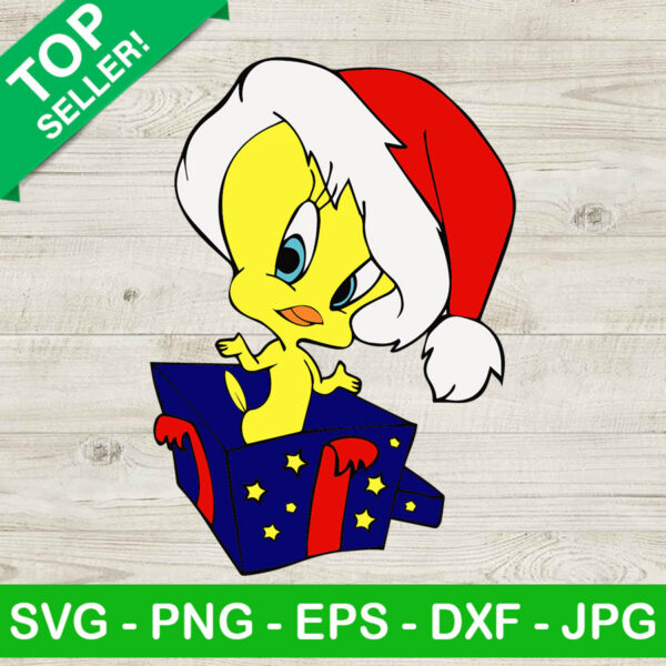 Tweety duck christmas SVG, Santa hat SVG, Tweety christmas SVG