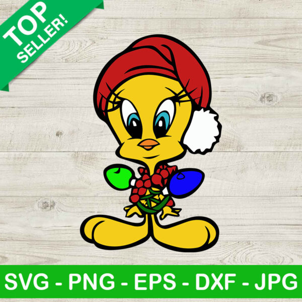 Tweety duck santa claus SVG, Looney Tunes christmas SVG, Santa hat SVG