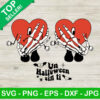Un halloween sinti skeleton SVG, Skeleton hands on bad bunny hearts SVG, Halloween sinti SVG