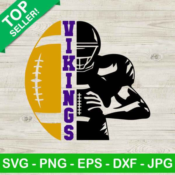 Vikings football player SVG, Football player custom name SVG, Minesota vikings football SVG