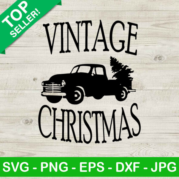 Vintage christmas SVG, Christmas Truck SVG, Christmas tree SVG
