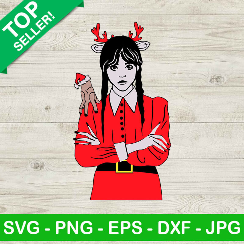 Wednesday Addams merry christmas SVG, Wednesday Addams santa claus SVG, Merry christmas SVG