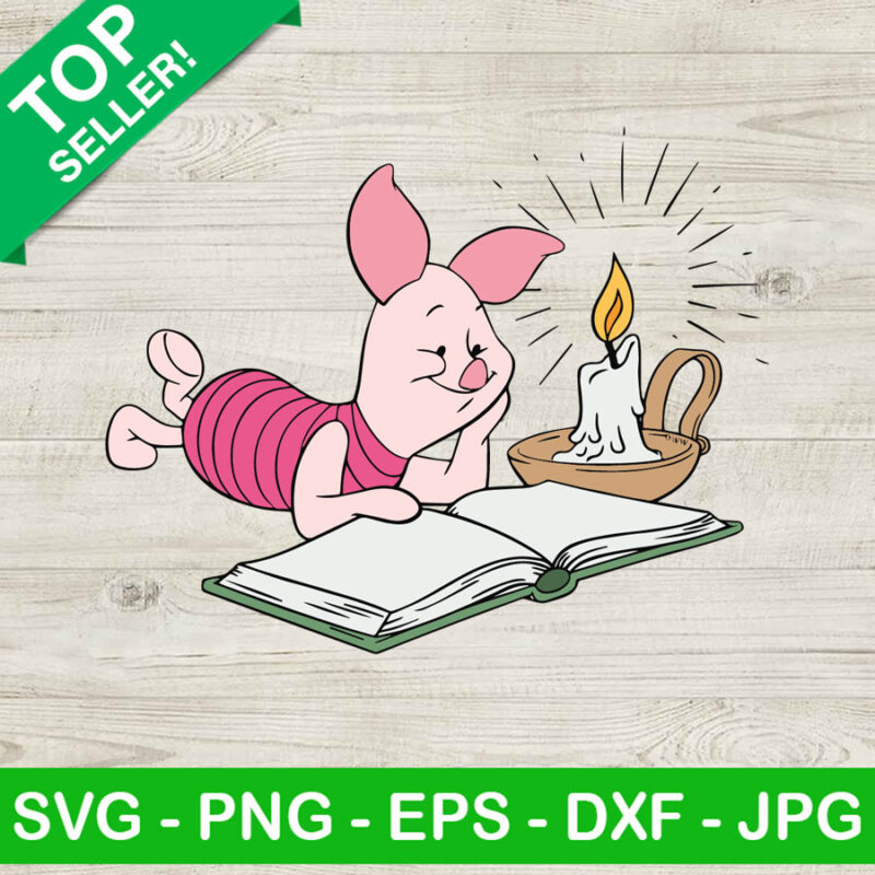 Winie The Pooh Reading SVG, Pgliet Winnie The Pooh Read Book SVG, Reading Book SVG