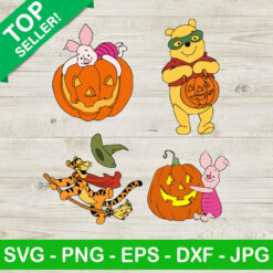Winne The Pooh Pumpkin SVG, Winnie The Pooh Autumn SVG, Pooh Halloween SVG