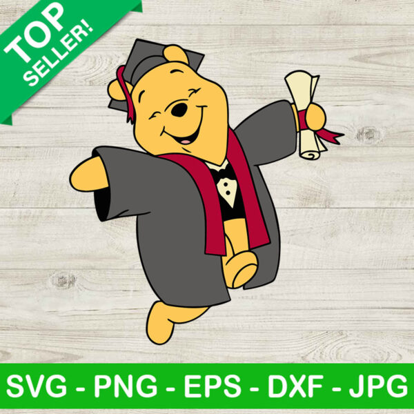 Winnie The Pooh Graduate SVG, Pooh Bear Graduate Cap SVG, School SVG
