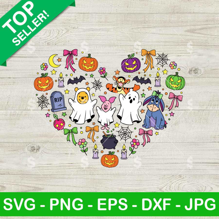 Winnie The Pooh Heart Halloween SVG