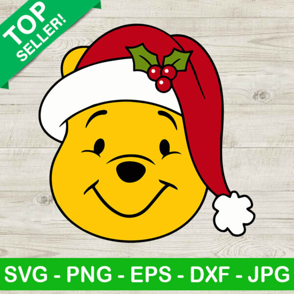 Winnie the pooh Santa hat SVG, Pooh christmas SVG, Winnie the pooh SVG