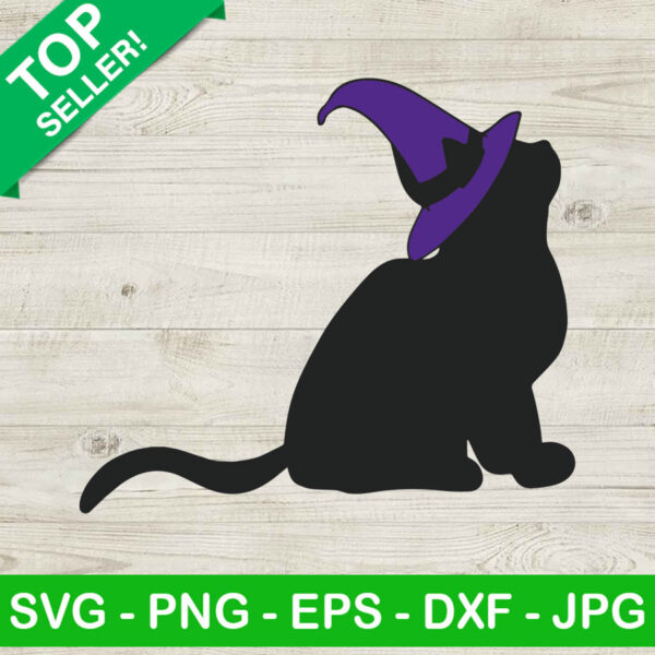 Witches Cat SVG, Cat Funny Witch SVG, Halloween Cat SVG