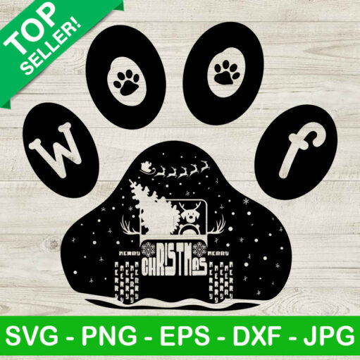 Woof merry christmas SVG