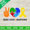 Peace Love Acceptance SVG, Peace Love SVG, Autism Awareness SVG