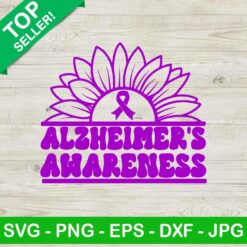 Alzheimer's Awareness SVG, Awareness Ribbon SVG, Alzheimer's Sunflower SVG