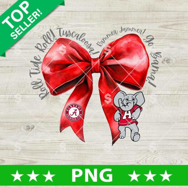 Alabama Crimson Tide Coquette Bow PNG