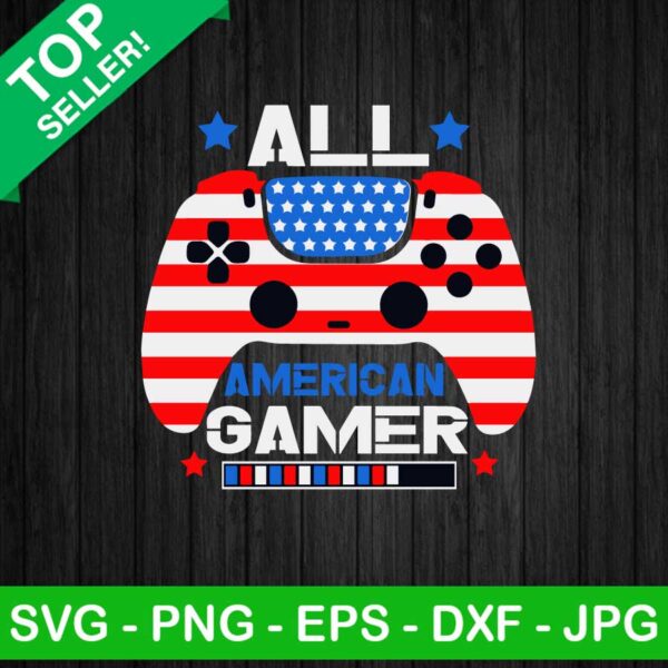 All american gamer SVG, 4th of july gamer SVG, American game flag SVG