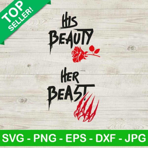 His beauty her beast SVG, Beauty and the breast SVG, Disney couple SVG