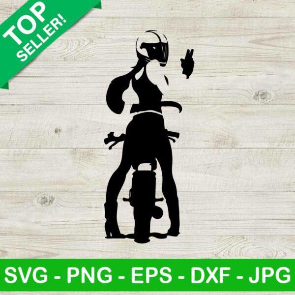 Biker girl chick SVG, Girl on motocycles SVG, Biker girl SVG