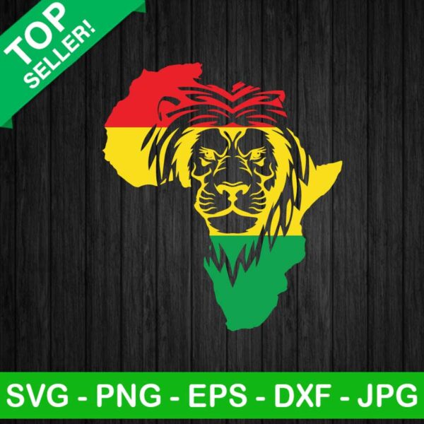 Africa map with lion face SVG, Black historic month SVG, Black historic SVG