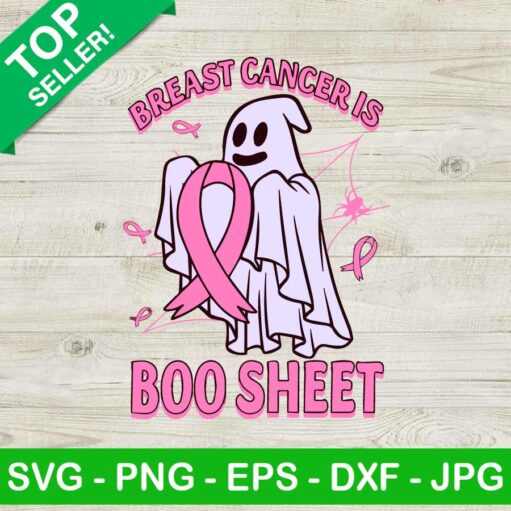Breast cancer is boo sheet SVG, Ghost ribbon breast cancer SVG, Boo cancer SVG