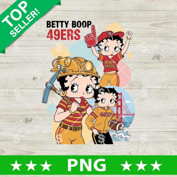 Bettty Boop 49ers Football PNG