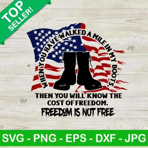 Walked a mile in my boots SVG, American flag SVG, Freedom is not free SVG