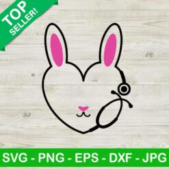 Bunny head SVG, Cute bunny SVG, Bunny with stethscope SVG