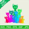 Color Cats PNG, Cute Cats Sublimation transfer PNG, Funny Cat Transfer PNG