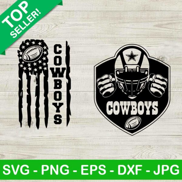 Cowboys skull SVG, Cowboys flag SVG, American football SVG