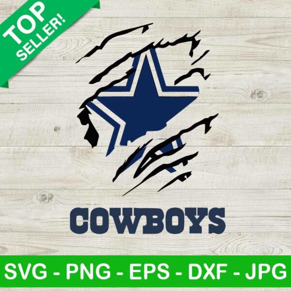 Dallas cowboys torn SVG, Cowboys SVG, Ripped dallas cowboys logo SVG